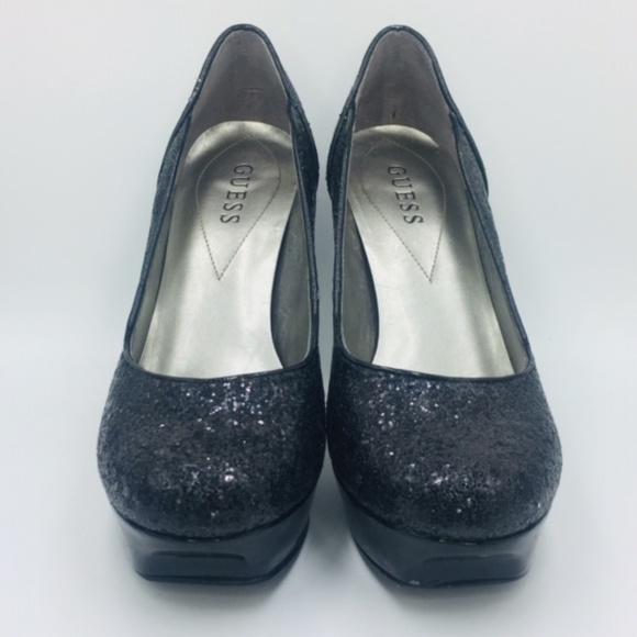 GUESS ‘Shirah’ Glitter Platform Pump - Picture 2 of 4